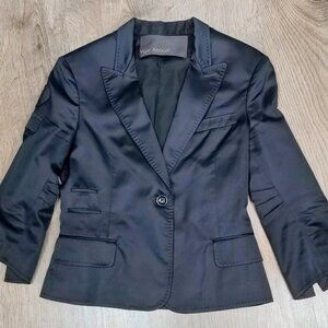 Y2k Vintage Designer Yigal Azrouel Tailored Shrunken Mini Tuxedo Jacket